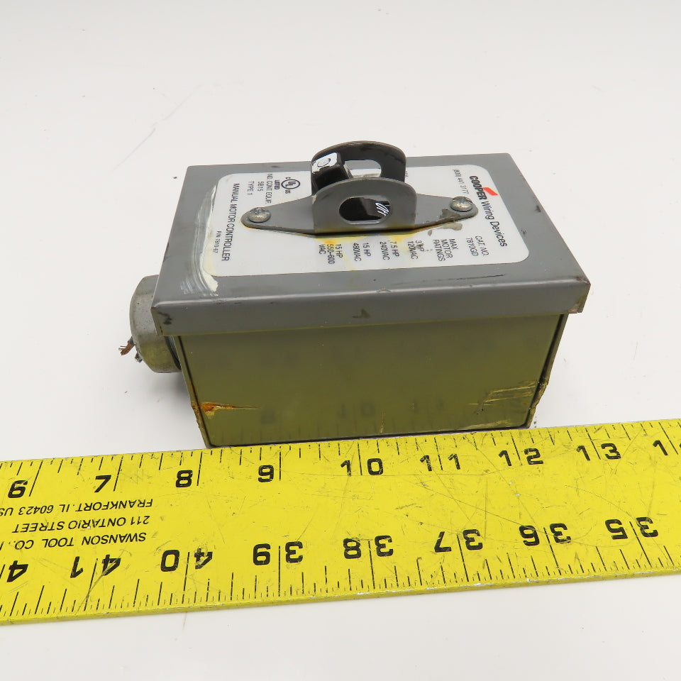 Cooper 7810GD 600VAC 30A 3P 3Ph 15Hp Max Manual Motor Controller