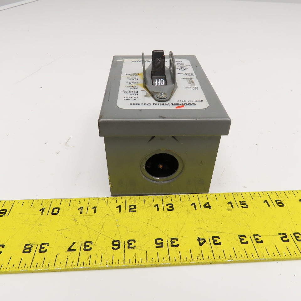 Cooper 7810GD 600VAC 30A 3P 3Ph 15Hp Max Manual Motor Controller