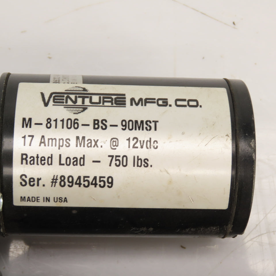 Venture M-81106-BS-90MST 12VDC RV Slide Out Actuator Motor W/ 18" Screw 750LBS