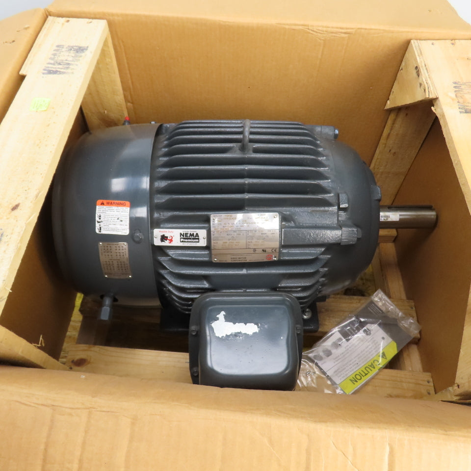 Nidec H15P3D DL25 15HP Electric Motor 1180RPM 208-230/460V 3PH 284T Frame NEW