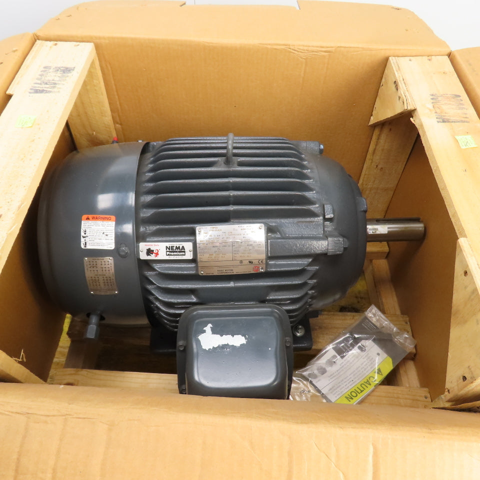 Nidec H15P3D DL25 15HP Electric Motor 1180RPM 208-230/460V 3PH 284T Frame NEW