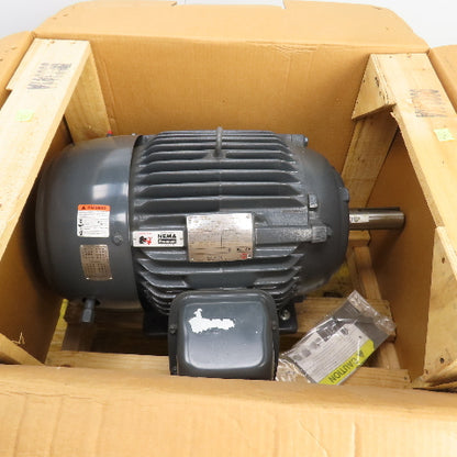 Nidec H15P3D DL25 15HP Electric Motor 1180RPM 208-230/460V 3PH 284T Frame NEW