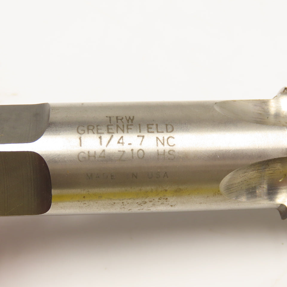Greenfield 1-1/4-7 NC Taper Tap 4 Flute Bottoming