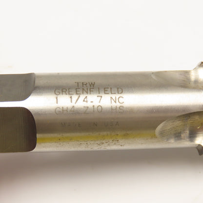 Greenfield 1-1/4-7 NC Taper Tap 4 Flute Bottoming