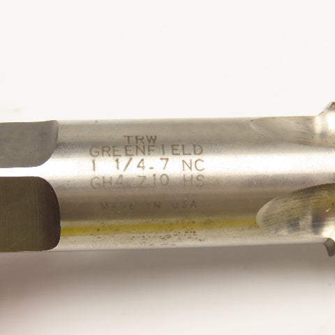Greenfield 1-1/4-7 NC Taper Tap 4 Flute Bottoming