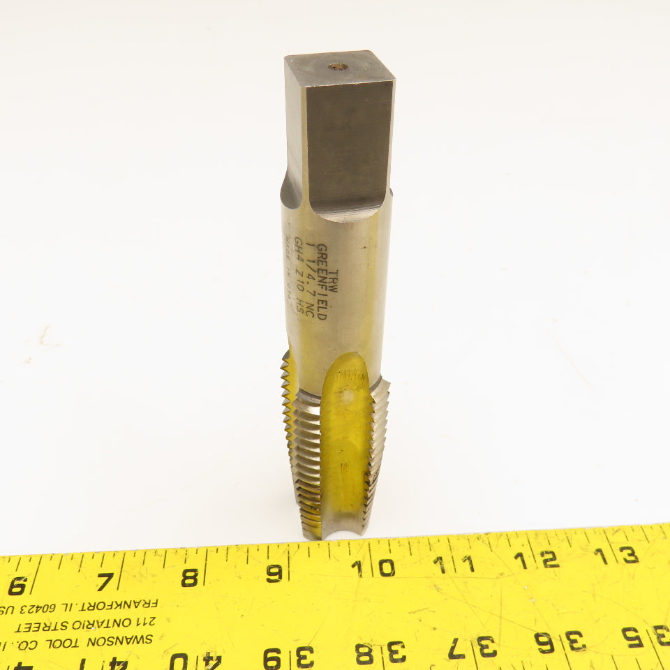 Greenfield 1-1/4-7 NC Taper Tap 4 Flute Bottoming