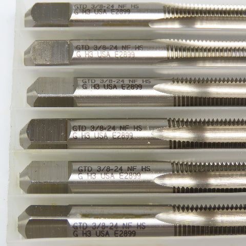 Greenfield 3/8-24 NC HS 4 Flute Chamfer Plug Tap Lot Of 6