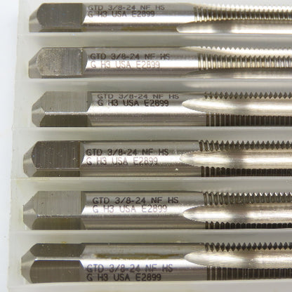 Greenfield 3/8-24 NC HS 4 Flute Chamfer Plug Tap Lot Of 6