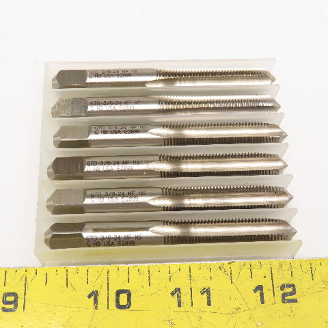 Greenfield 3/8-24 NC HS 4 Flute Chamfer Plug Tap Lot Of 6