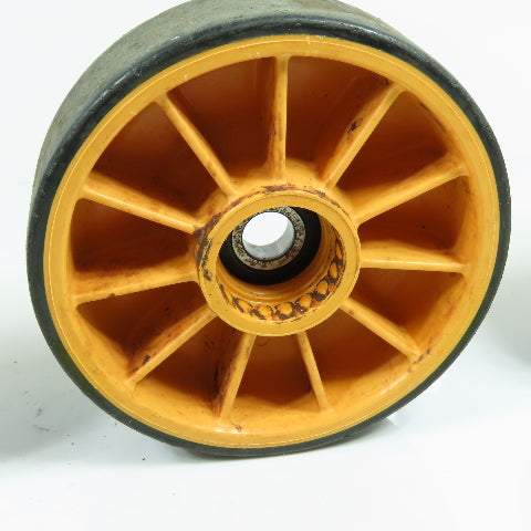 7" OD x 2" Wide Rigid Plastic Roller Caster Wheel W/ Bearing 3/4" ID Lot Of 4