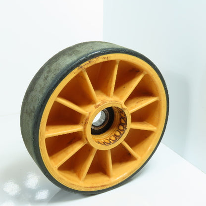 7" OD x 2" Wide Rigid Plastic Roller Caster Wheel W/ Bearing 3/4" ID Lot Of 4