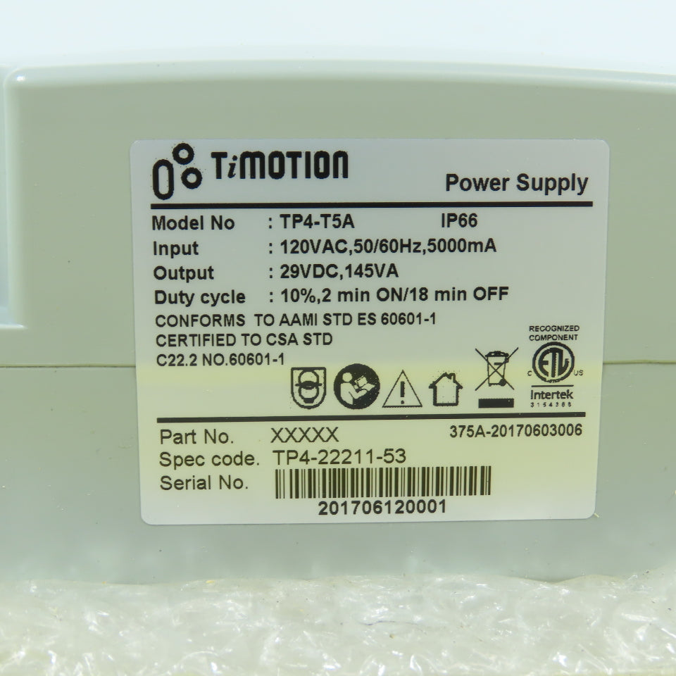 TiMotion TP4-T5A Electric Linear Actuator Power Supply 120VAC In 29VDC Out NEW