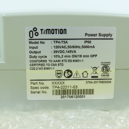 TiMotion TP4-T5A Electric Linear Actuator Power Supply 120VAC In 29VDC Out NEW