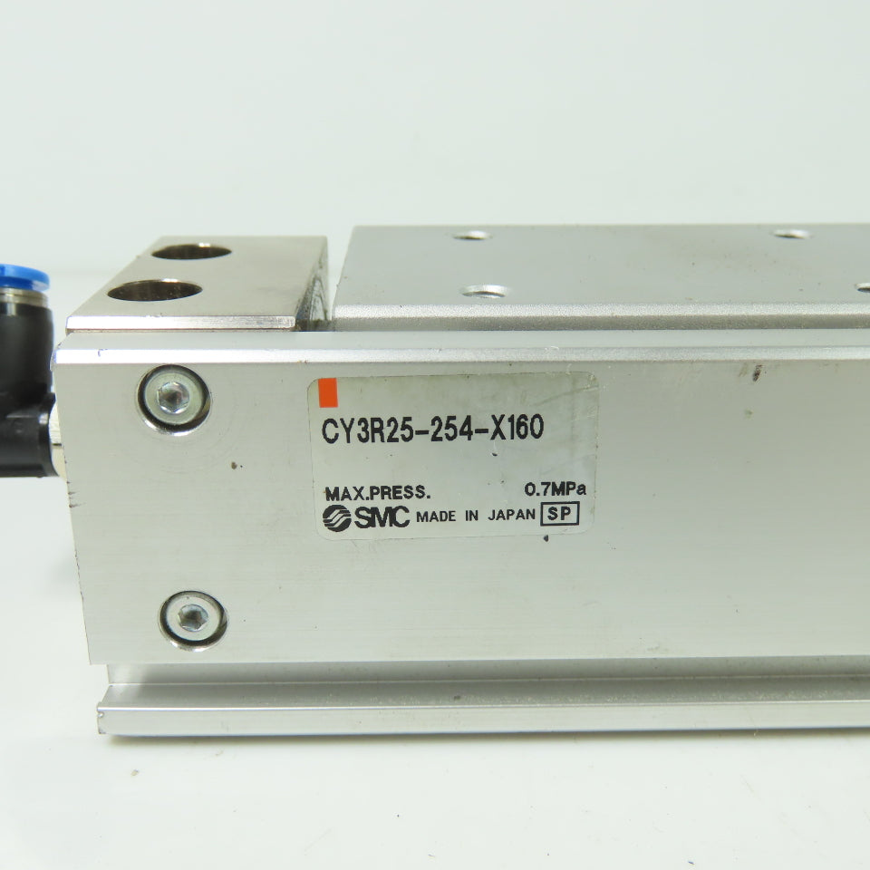 SMC CY3R25-254-X160 Pneumatic Magnet Coupled Rodless Cylinder 0.7MPa 25mm Bore