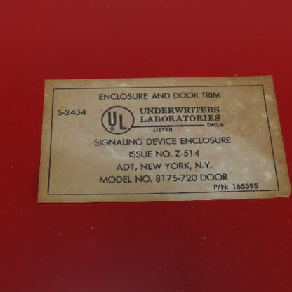 Underwriters Laboratories 165395 8175-720 Enclosure And Door Signaling Device