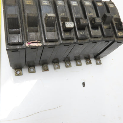 Square D QHB QHB120 20A 240V Single Pole Circuit Breaker Lot of 8