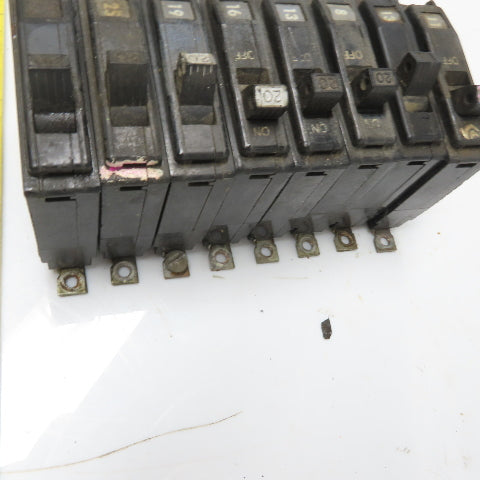 Square D QHB QHB120 20A 240V Single Pole Circuit Breaker Lot of 8