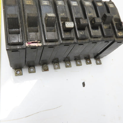 Square D QHB QHB120 20A 240V Single Pole Circuit Breaker Lot of 8
