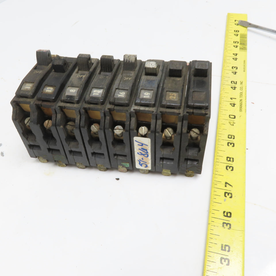 Square D QHB QHB120 20A 240V Single Pole Circuit Breaker Lot of 8