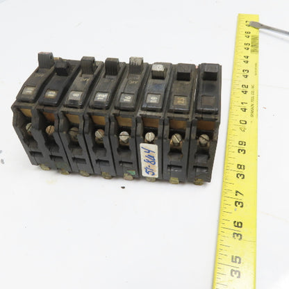 Square D QHB QHB120 20A 240V Single Pole Circuit Breaker Lot of 8
