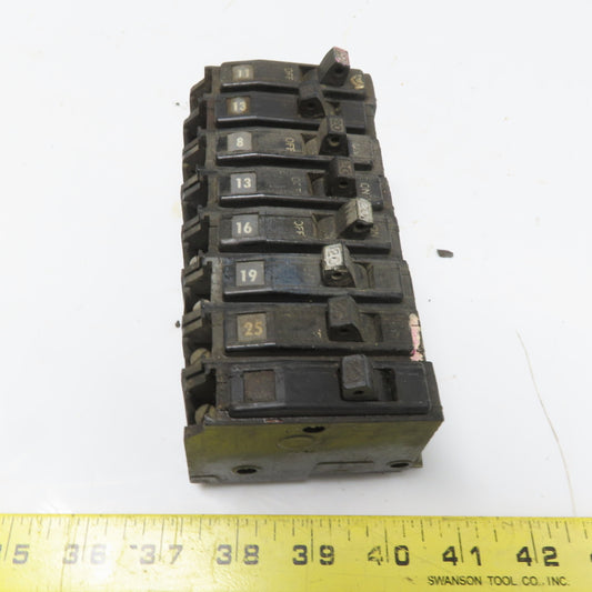 Square D QHB QHB120 20A 240V Single Pole Circuit Breaker Lot of 8