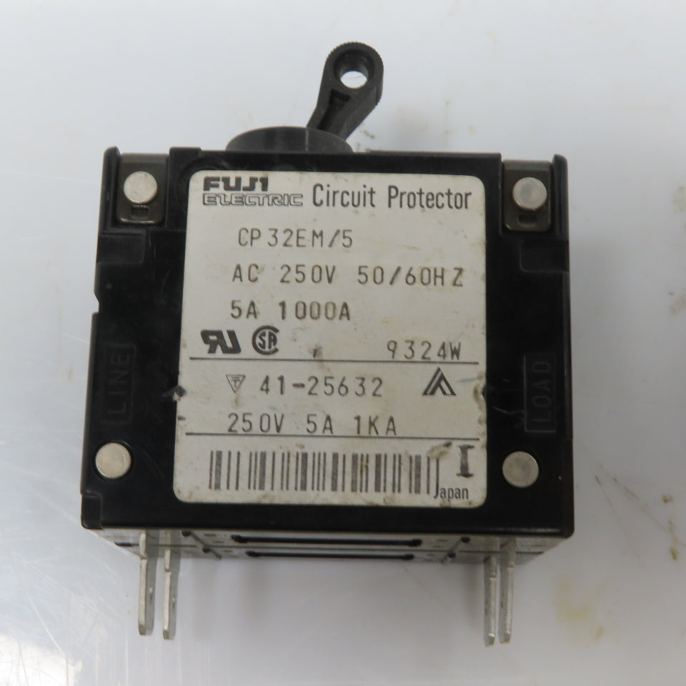 Fuji CP32EM/5 Circuit Protector Breaker 5A 250VAC 2 Pole Lot of 3