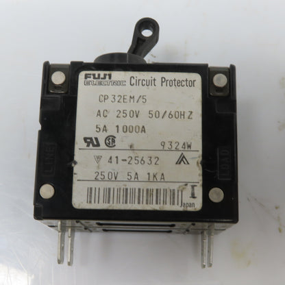 Fuji CP32EM/5 Circuit Protector Breaker 5A 250VAC 2 Pole Lot of 3