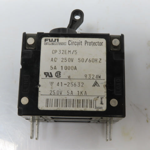 Fuji CP32EM/5 Circuit Protector Breaker 5A 250VAC 2 Pole Lot of 3