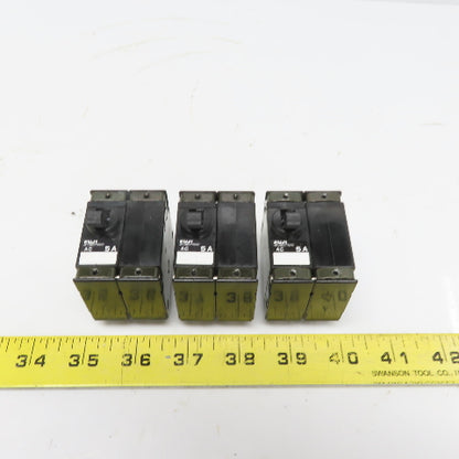 Fuji CP32EM/5 Circuit Protector Breaker 5A 250VAC 2 Pole Lot of 3