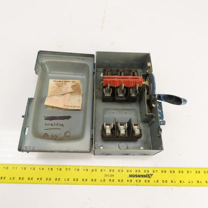 Square D H361 30A Fusible General Duty Safety Disconnect Switch 600V 20HP