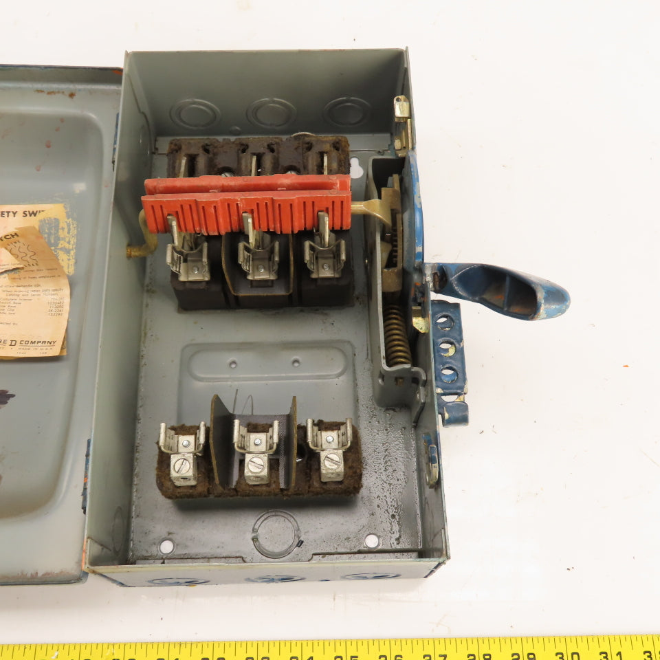 Square D H361 30A Fusible General Duty Safety Disconnect Switch 600V 20HP