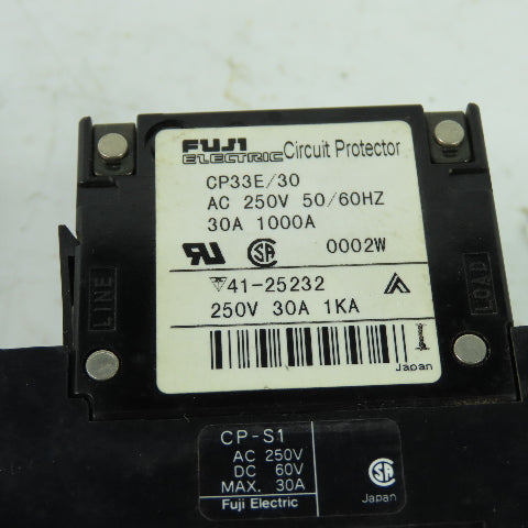 Fuji CP33E/30 3-Pole Circuit Protector 250V 30A 50/60HzLot Of 2