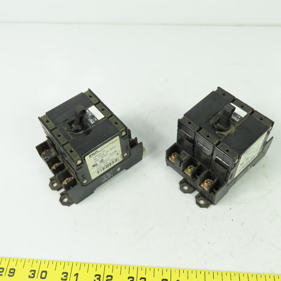 Fuji CP33E/30 3-Pole Circuit Protector 250V 30A 50/60HzLot Of 2