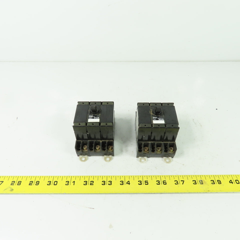 Fuji CP33E/30 3-Pole Circuit Protector 250V 30A 50/60HzLot Of 2