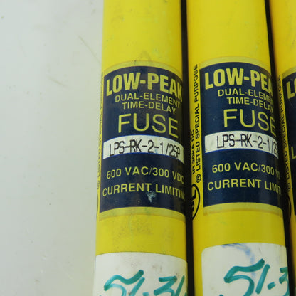 Bussmann LPS-RK-2-1/2SP Low Peak Time Delay Fuse 600VAC 300VDC Lot Of 9