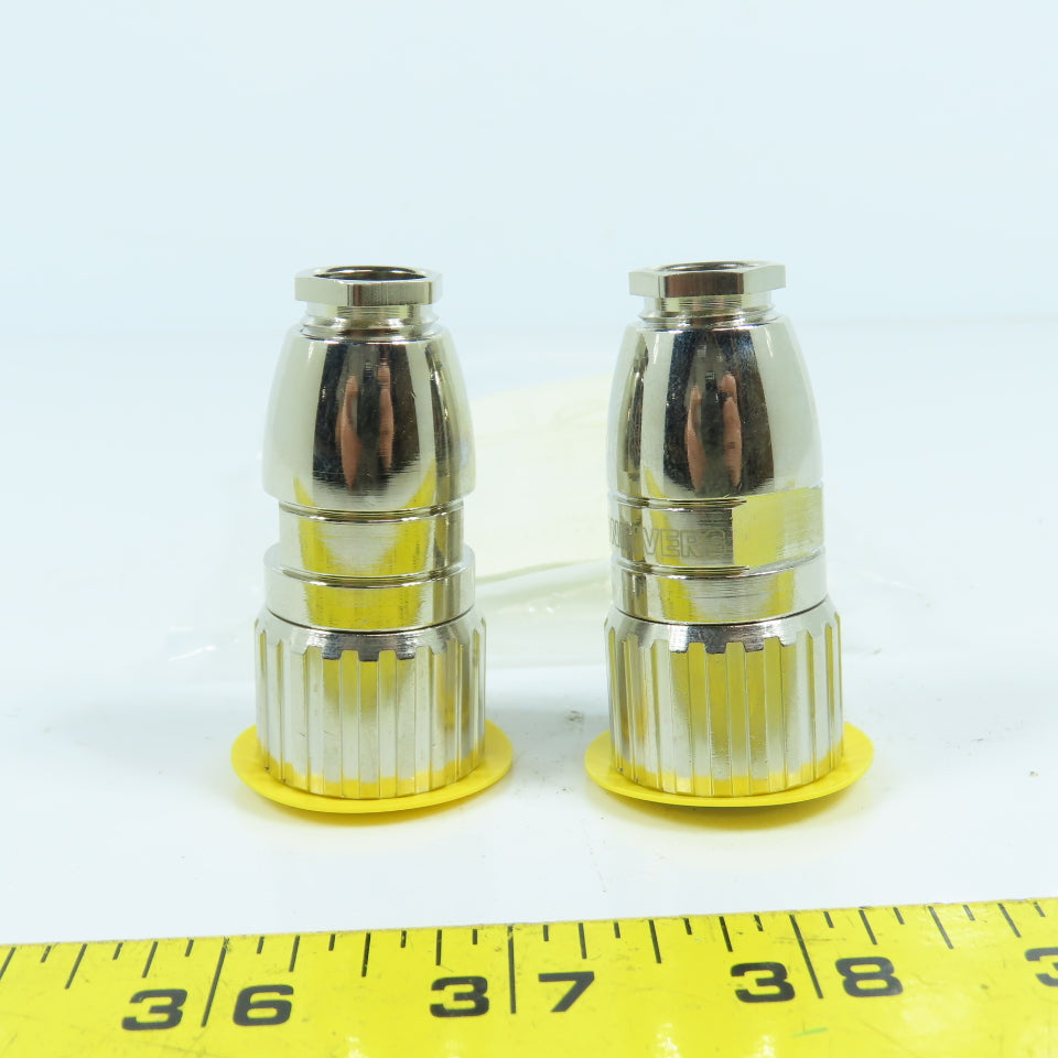 RDE RC-63P1N121500 9 Pin Circular Male Straight Connector Lot Of 2