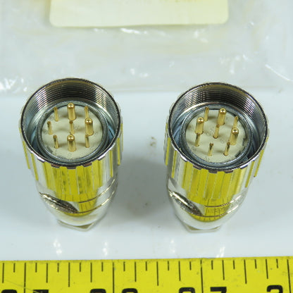 RDE RC-63P1N121500 9 Pin Circular Male Straight Connector Lot Of 2