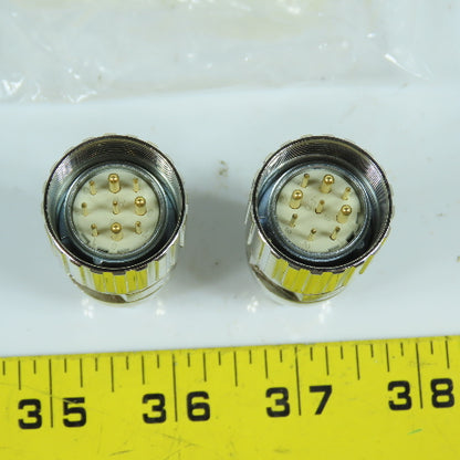 RDE RC-63P1N121500 9 Pin Circular Male Straight Connector Lot Of 2
