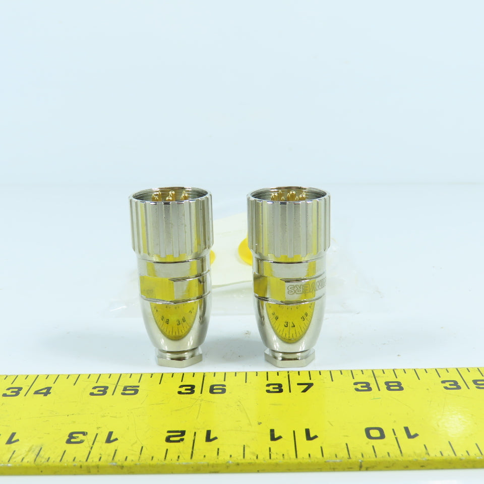 RDE RC-63P1N121500 9 Pin Circular Male Straight Connector Lot Of 2