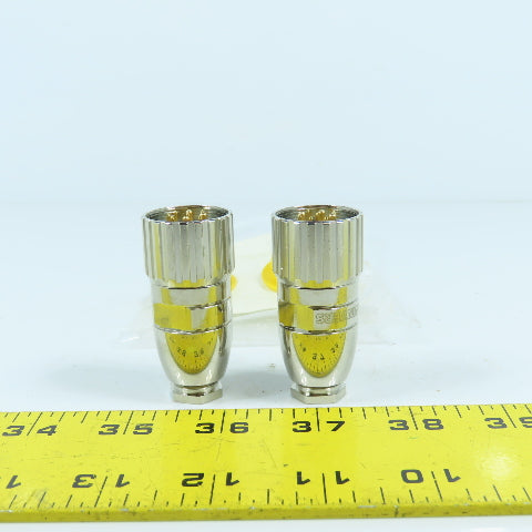 RDE RC-63P1N121500 9 Pin Circular Male Straight Connector Lot Of 2