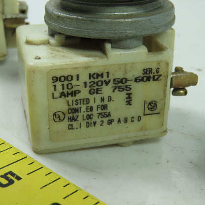Square D 9001 KM1 Pilot Light Module Amber Green 120V 50/60Hz Lot Of 6