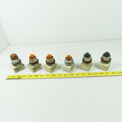 Square D 9001 KM1 Pilot Light Module Amber Green 120V 50/60Hz Lot Of 6