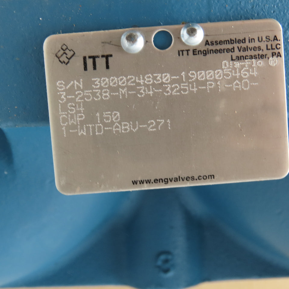 ITT 3-2538-M-34-3254-P1-A0-LS4 Dia-Flo 3" Diaphragm Valve Actuator 150CWP