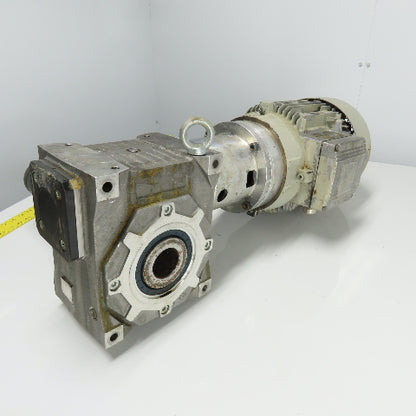 Siemens 1LA7130-4AA12-Z 3Ph 5.5KW Electric Motor 240/480V 1755RPM W/ Gear Box