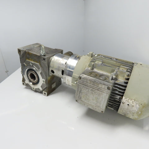 Siemens 1LA7130-4AA12-Z 3Ph 5.5KW Electric Motor 240/480V 1755RPM W/ Gear Box