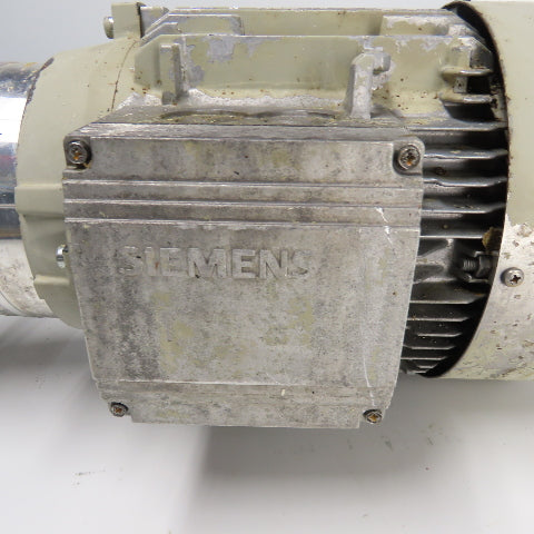 Siemens 1LA7130-4AA12-Z 3Ph 5.5KW Electric Motor 240/480V 1755RPM W/ Gear Box