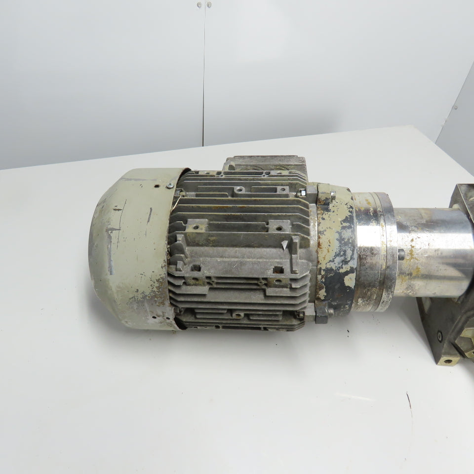 Siemens 1LA7130-4AA12-Z 3Ph 5.5KW Electric Motor 240/480V 1755RPM W/ Gear Box