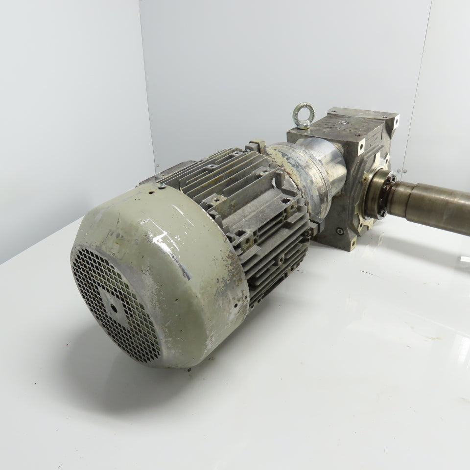 Siemens 1LA7130-4AA12-Z 3Ph 5.5KW Electric Motor 240/480V 1755RPM W/ Gear Box