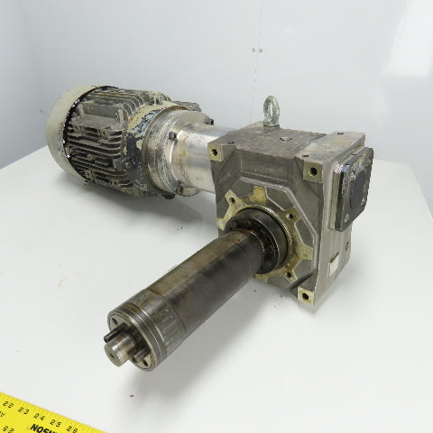 Siemens 1LA7130-4AA12-Z 3Ph 5.5KW Electric Motor 240/480V 1755RPM W/ Gear Box
