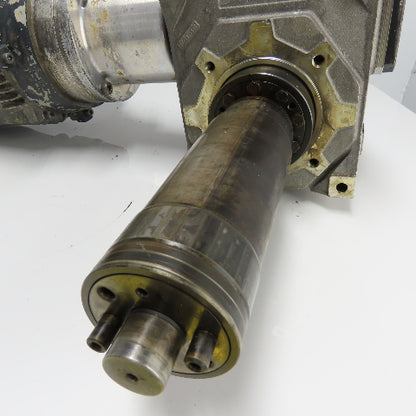 Siemens 1LA7130-4AA12-Z 3Ph 5.5KW Electric Motor 240/480V 1755RPM W/ Gear Box
